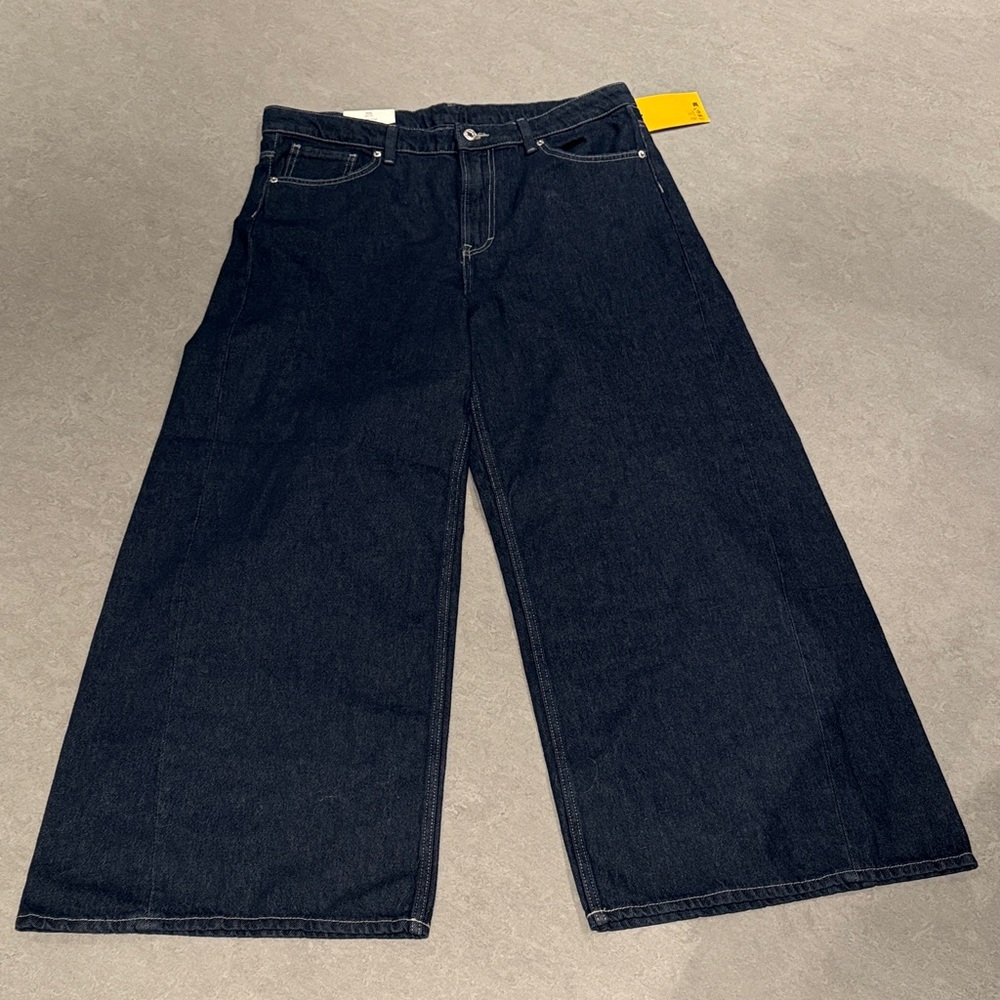 H&M Navy Wide-Leg Pants